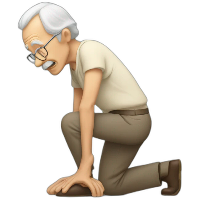 Old man bending over emoji