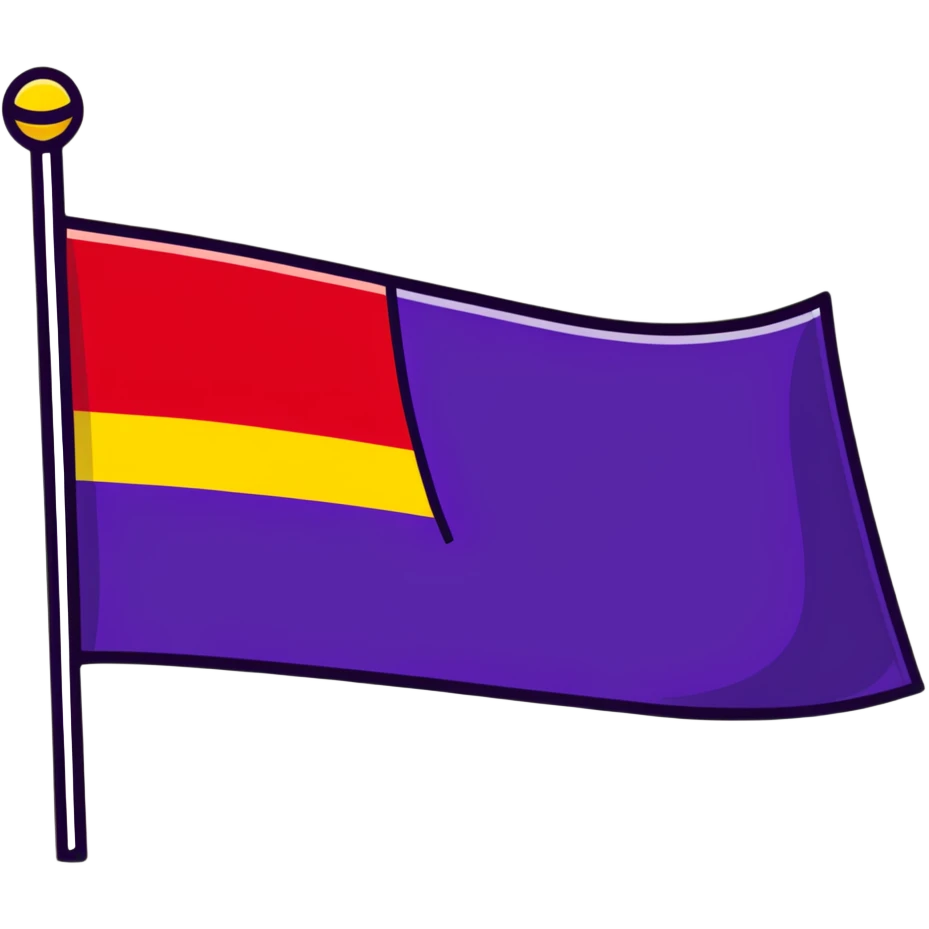 flag with three horizontal stripes - red, yellow, and purple emoji