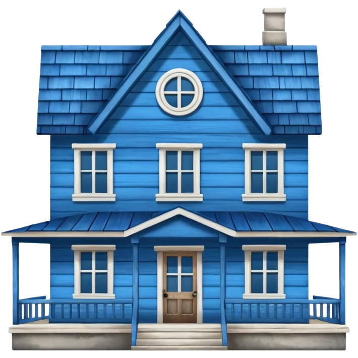 Blue house that says 707 emoji