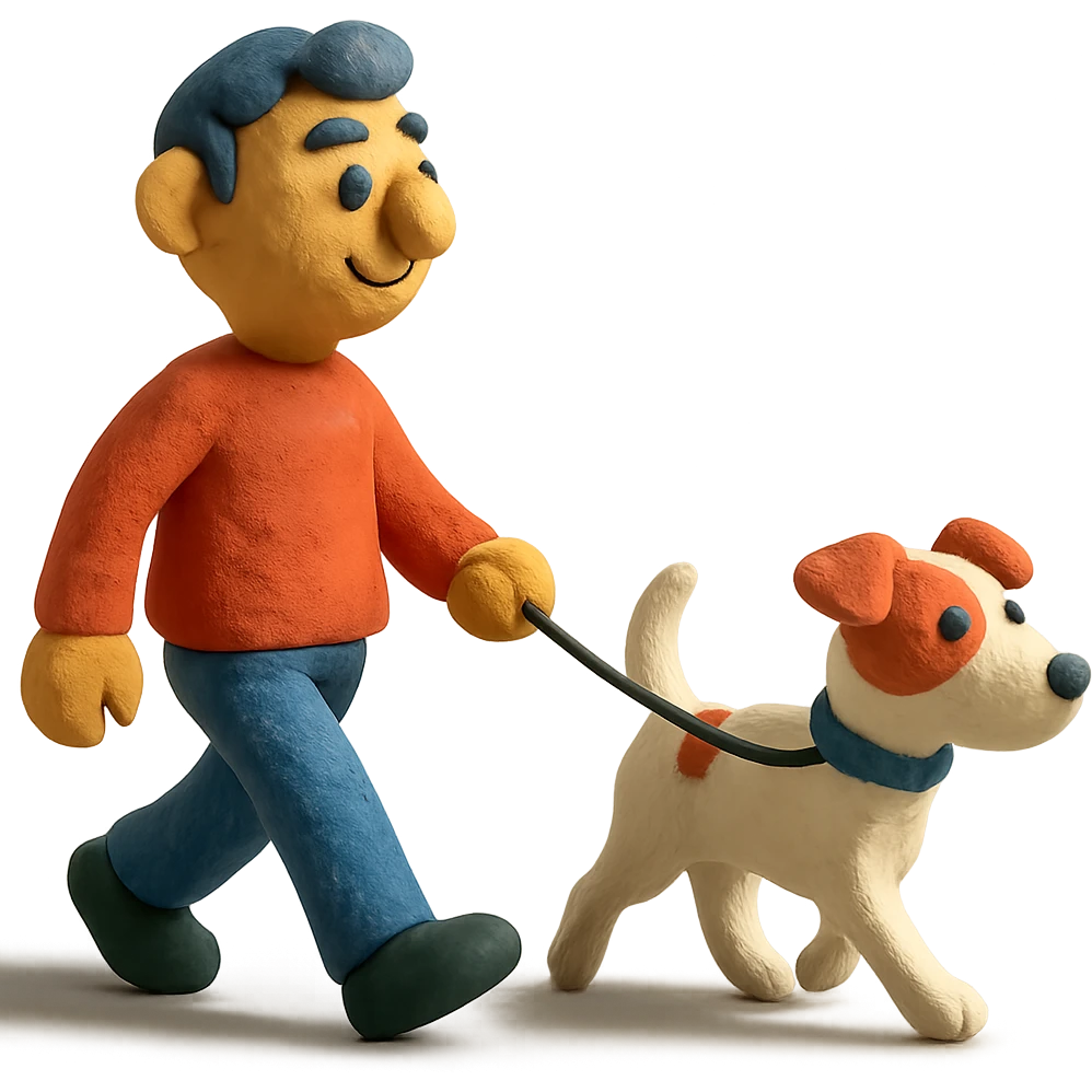 a man walking a Jack Russell Terrier emoji
