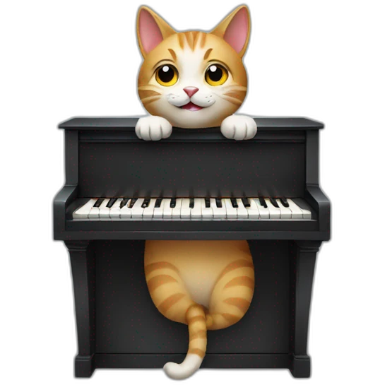 Cat playing piano emoji