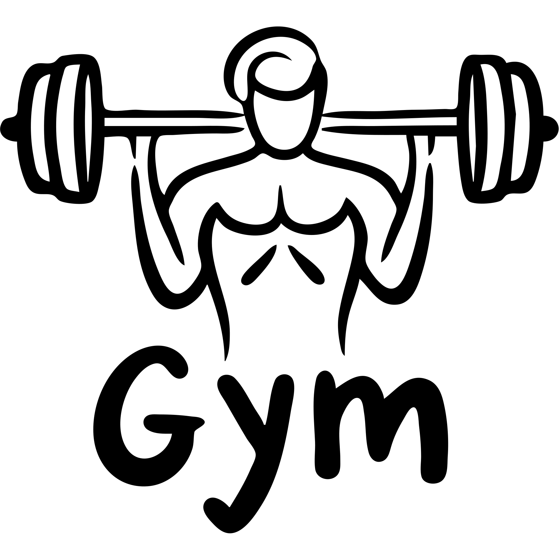 gym icon, hand-drawn black outlined style emoji