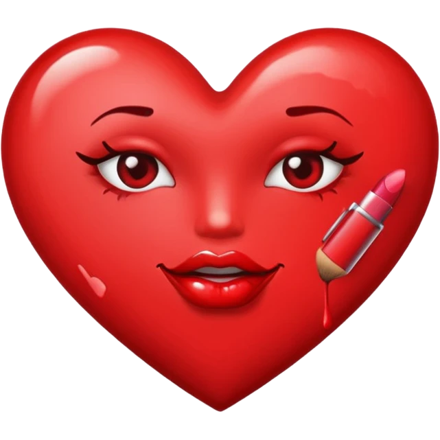 heart written with lipstick emoji