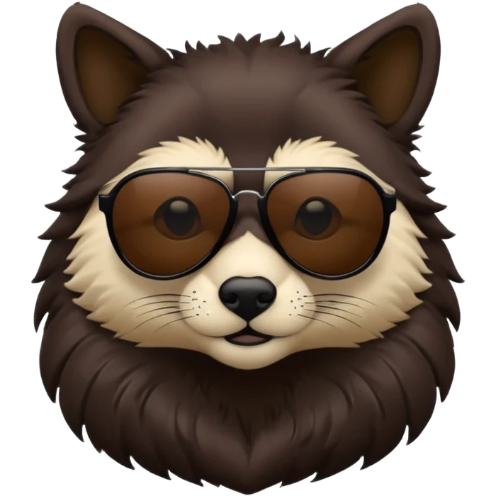 animal head and body wtih black sunglasses  emoji
