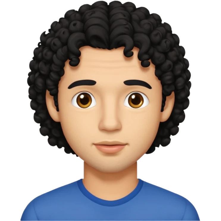 a handsome man with black curly hair tries to kiss emoji