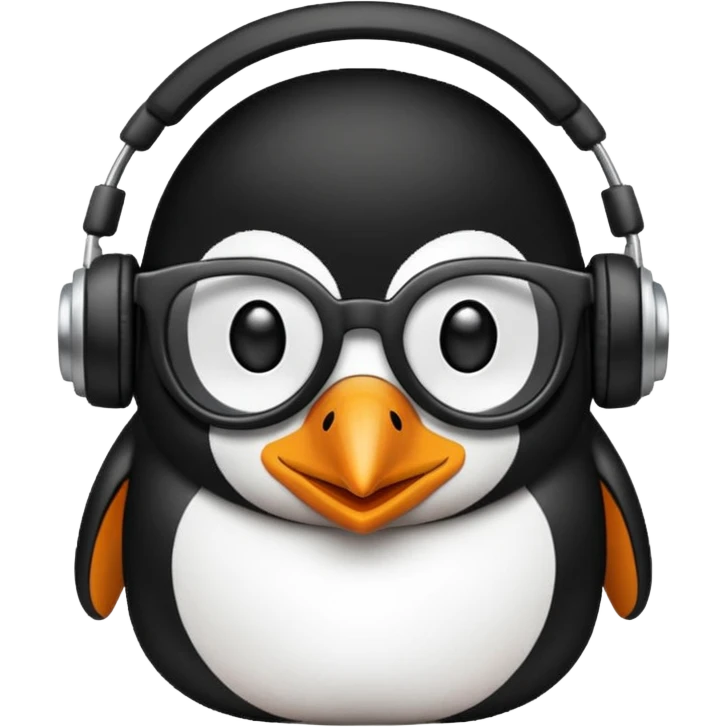 Emoji sobre pingüino gamer emoji
