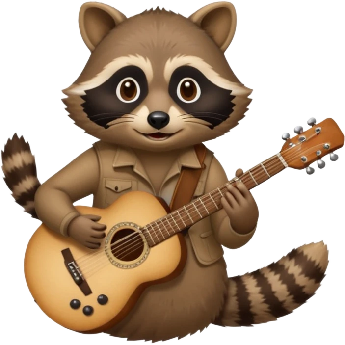 crazy Raccon with guitar emoji
