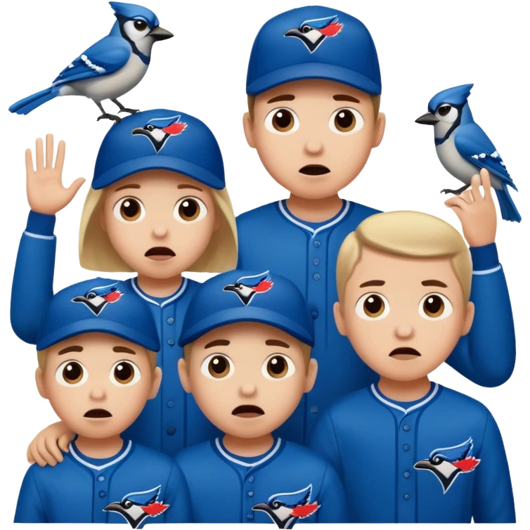 terrified children watching blue jays game emoji