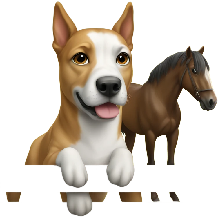 Dog next to a horse  emoji