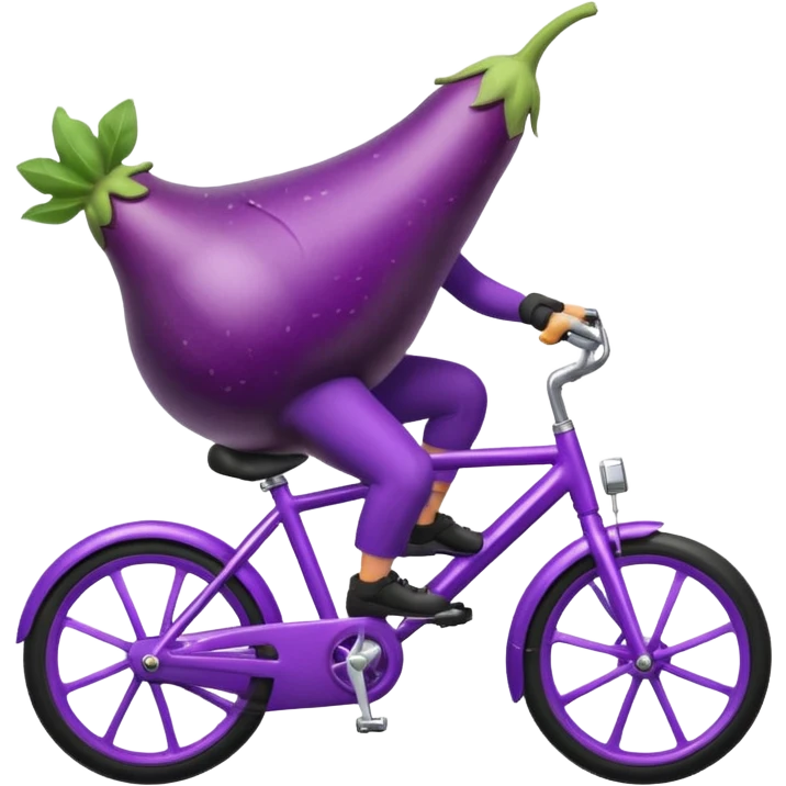 Eggplant riding a bike emoji