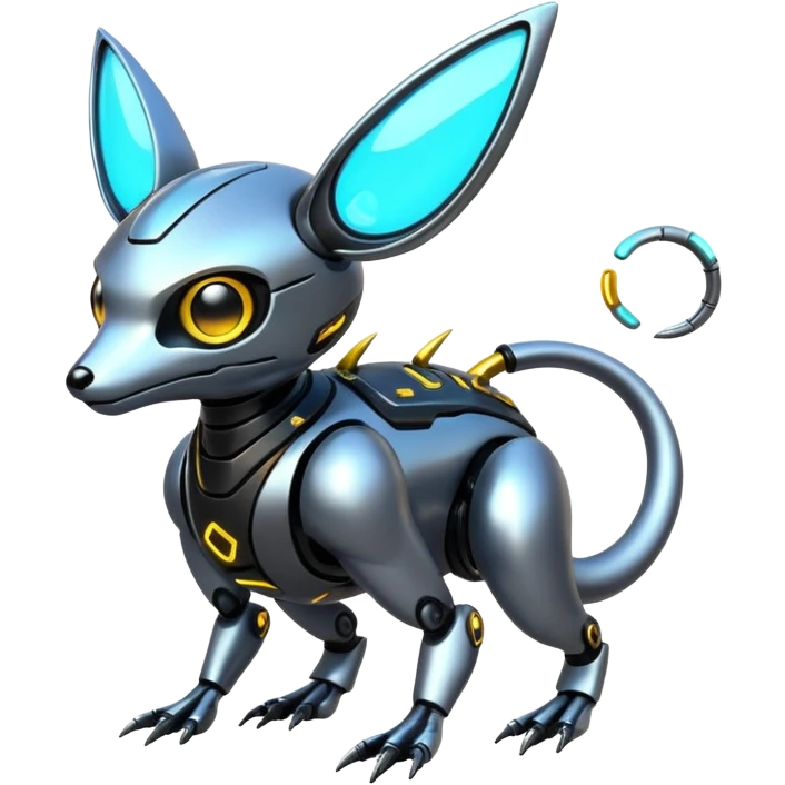 Futuristic shiny cyberpunk-Fakémon-Pokémon-creature emoji