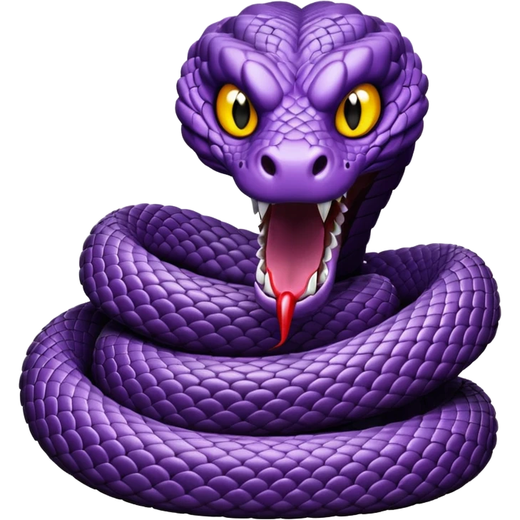 purple snake with fangs bared, scary and stylized like the spider emoji emoji