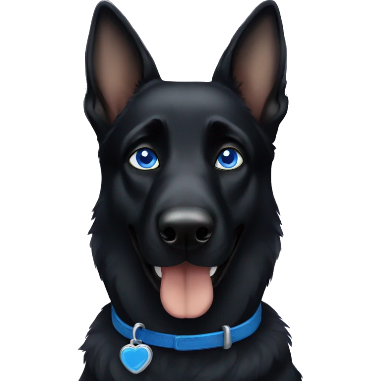 black german shepherd with blue eyes emoji
