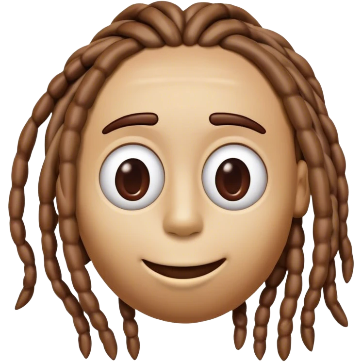 Brown M&M long head and dreads
 emoji