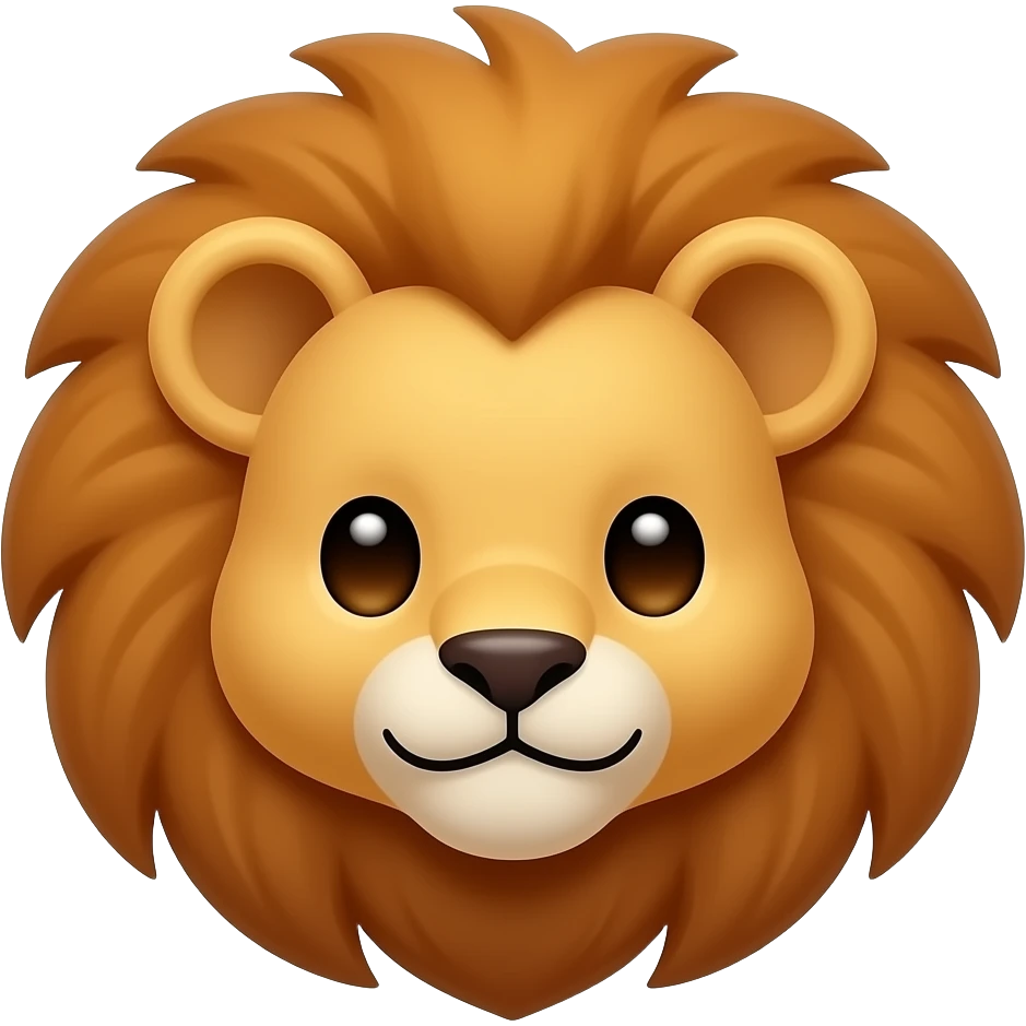 Cute lion baby face emoji