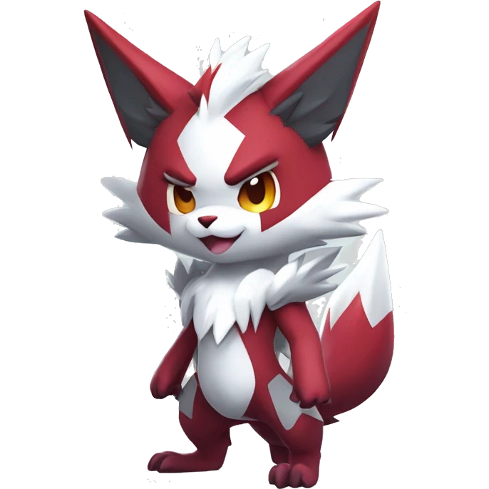 Anthro Cool Edgy Cute Chibi Shiny Zangoose-Zoroark-Fakemon-Pokémon Full Body Detailed High Quality emoji