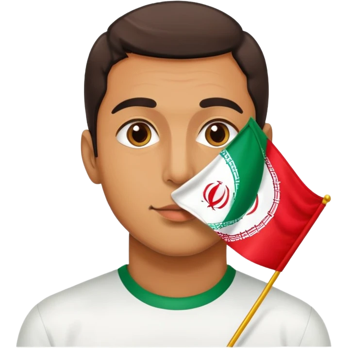 یک مرد داره پرچم ایرانو میبوسه emoji
