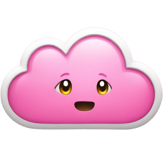 Thoughts cloud emoji with pink heats emoji
