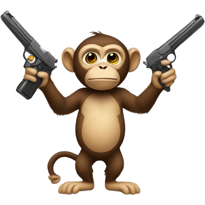 Monkey with pew pew emoji