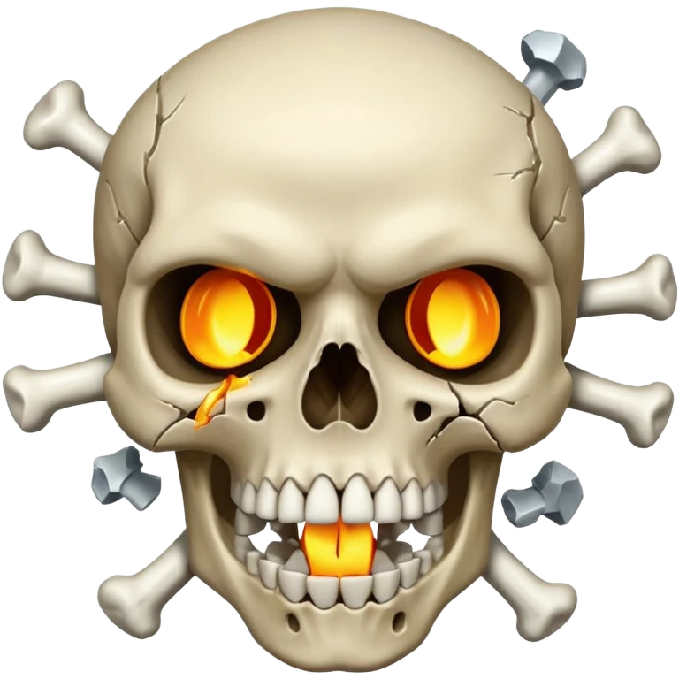 skull looking up with  exagerated open mouth meanwhile the head explote  emoji