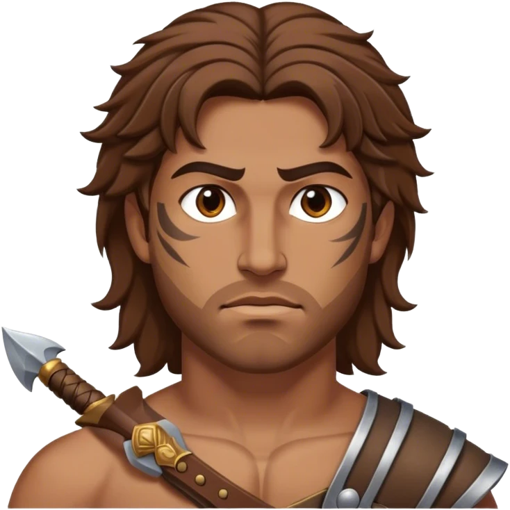 man warrior greek with brown hair emoji