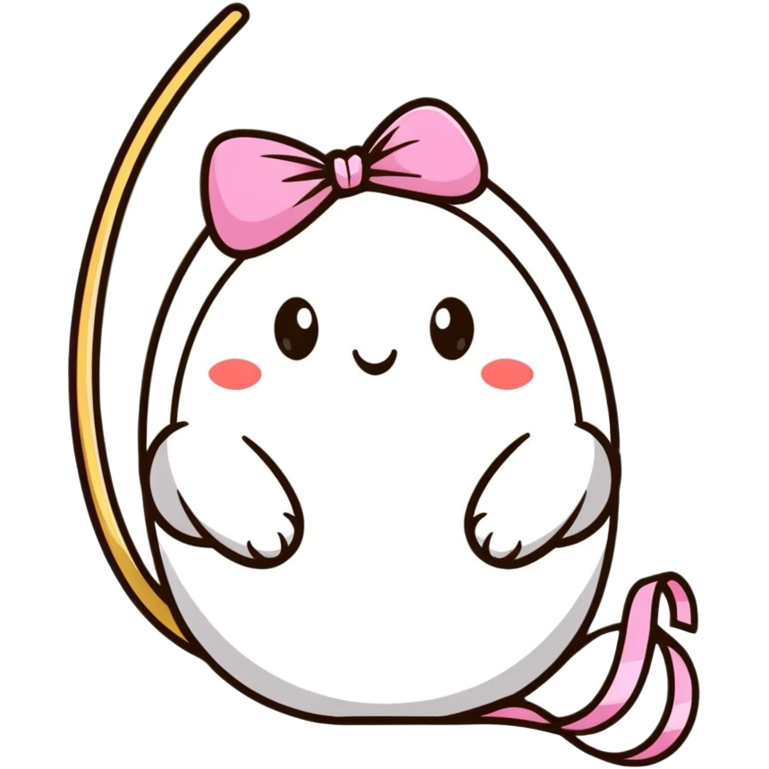 Easter whip with decorative ribbons and bows in pastel colors emoji
