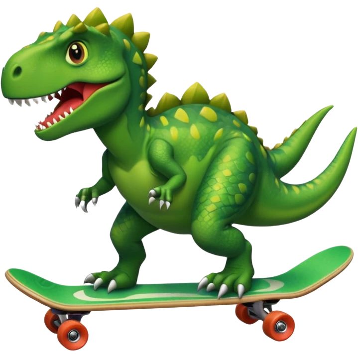 Dinosaur on a skateboard emoji