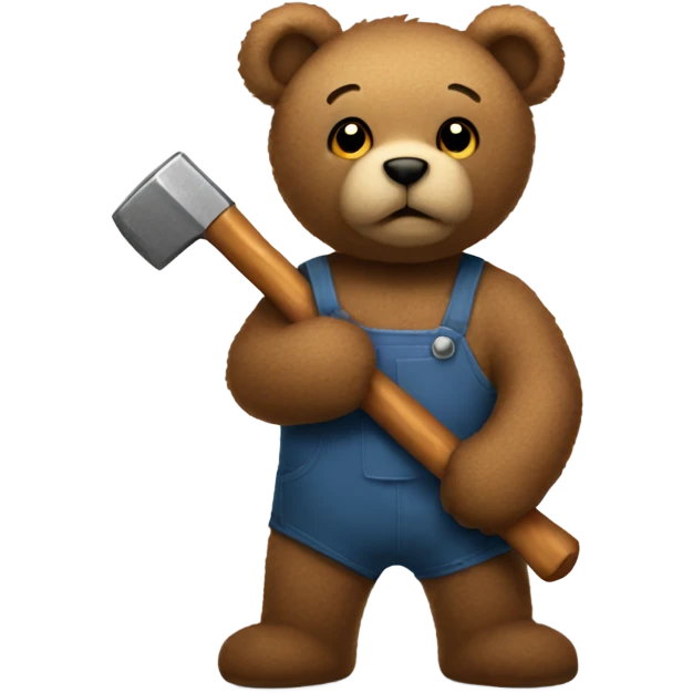 teddy bear holding a hammer  emoji