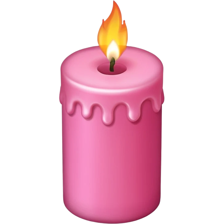 Draw a pink candle with a flame on it, seen from a bird's eye view emoji