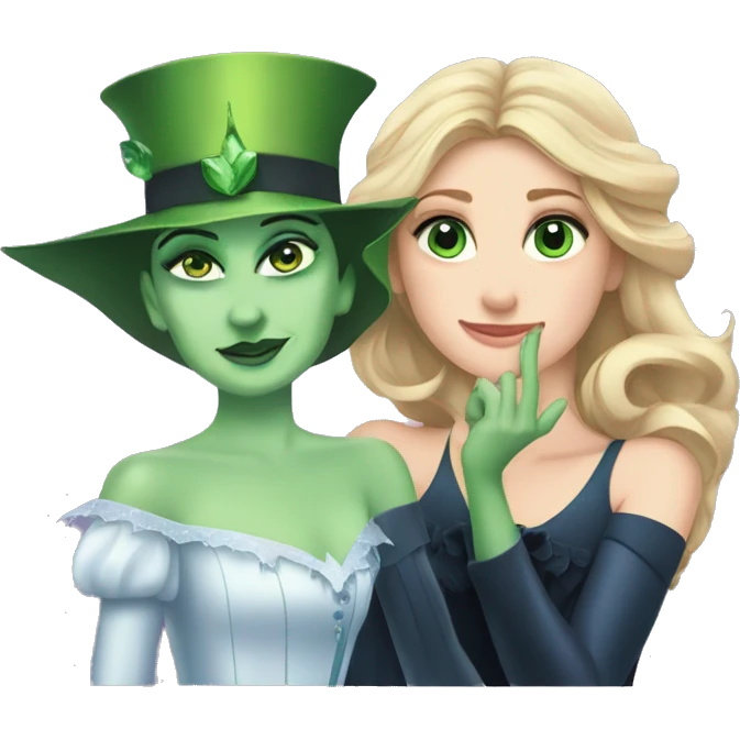 Glinda and elphaba from wicked with hand on head emoji
