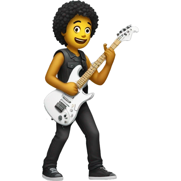 man playing electric guitar like he is playing a lead  emoji