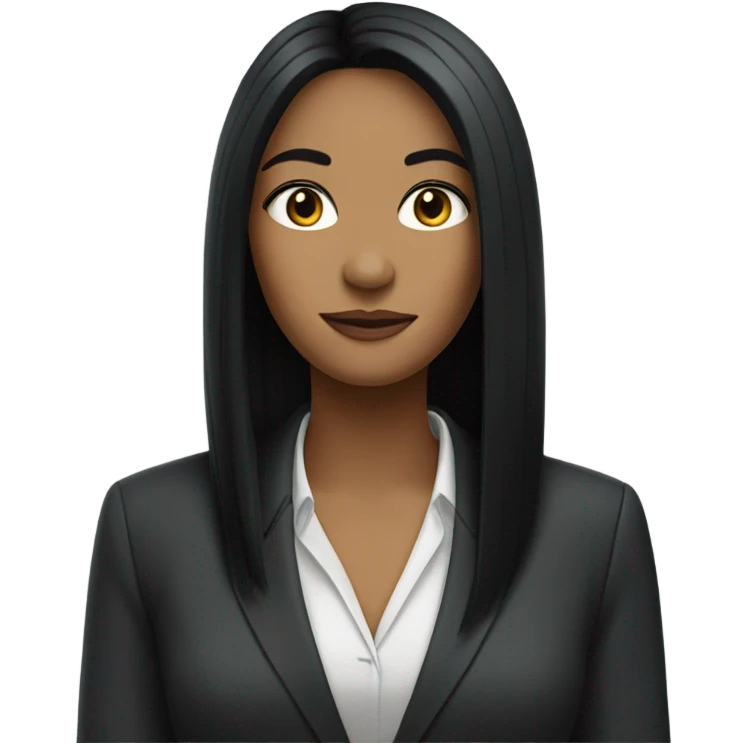 business woman long straight black hair emoji