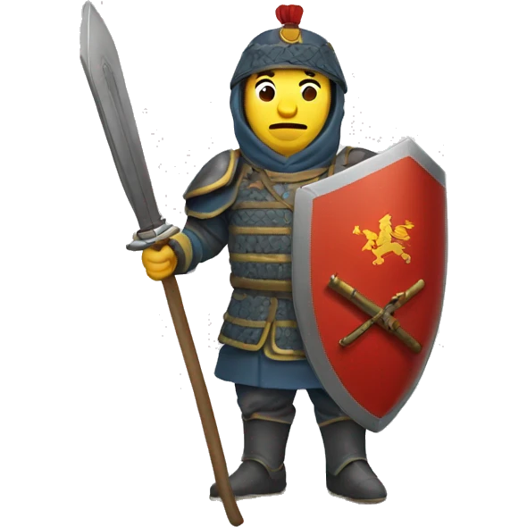 mediavel chinese soldier with big shield emoji