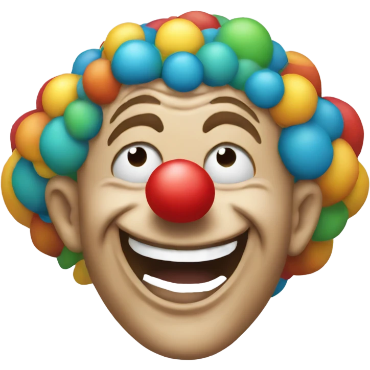 Clown with a crazy head emoji