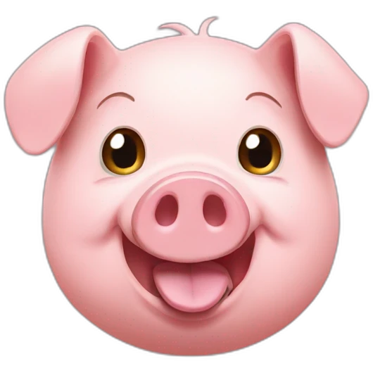 Pig making call with a mobile phone emoji