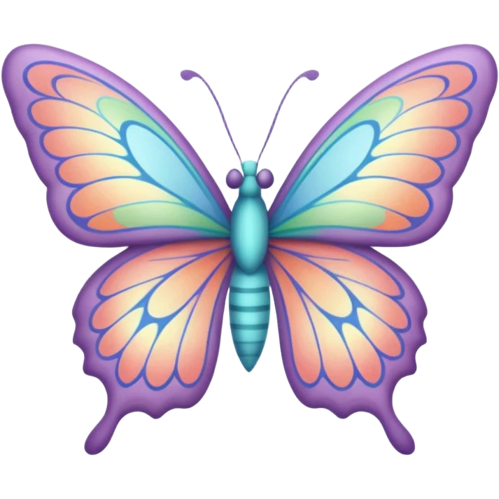 Ethereal butterfly crayon doodle emoji