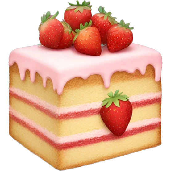 Cake with strawberry  emoji