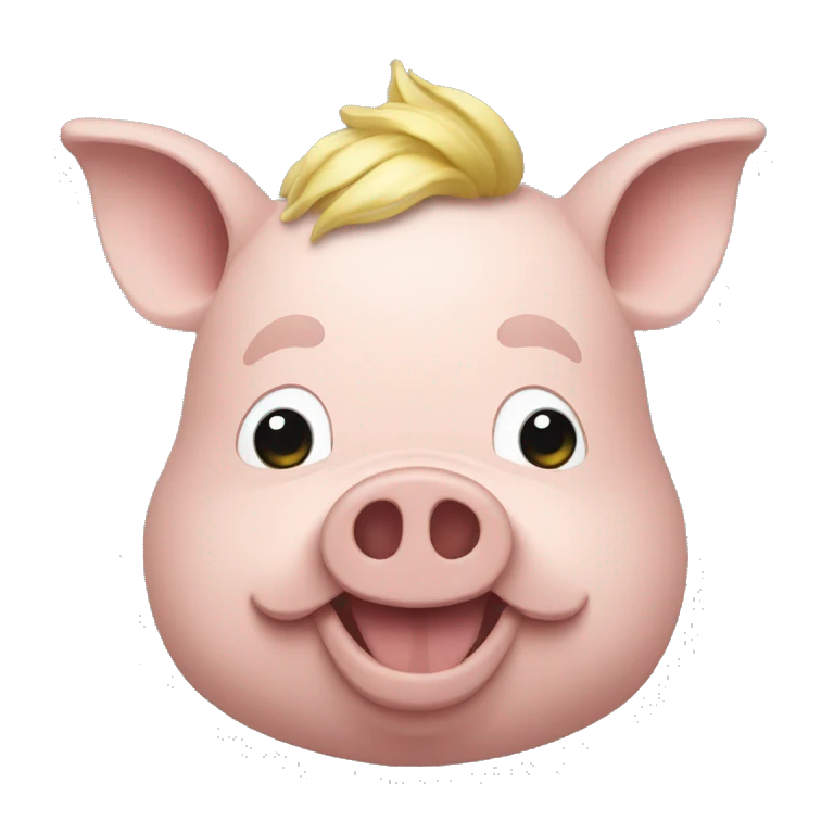 Macron sur un cochon emoji