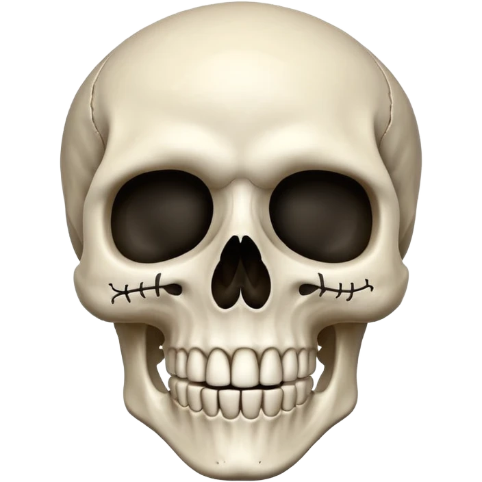 Skeleton head with a peace sign emoji