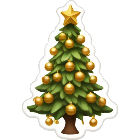Christmas tree with gold and brown decoration  emoji
