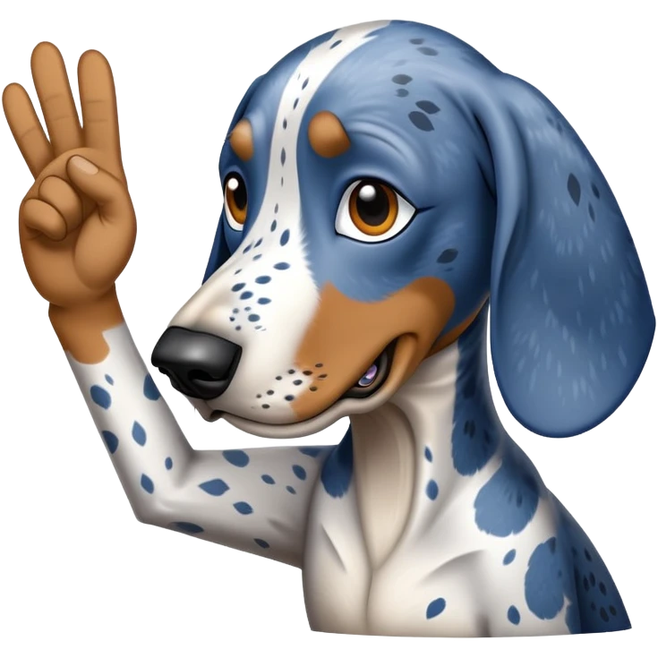 Blue tick coonhound flipping off  emoji