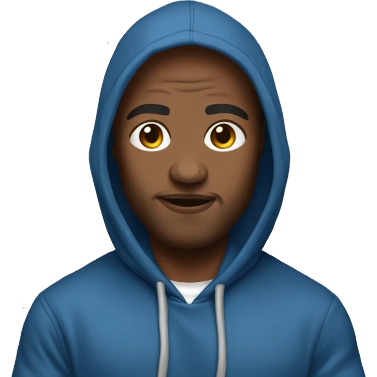 Dwayne jhonson wear a blue hoodie emoji