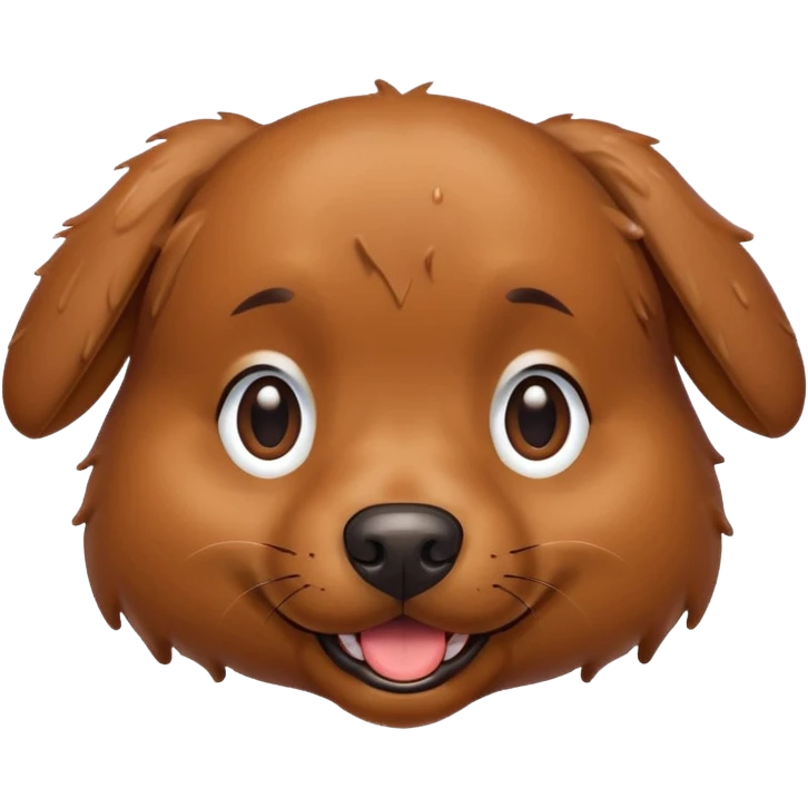 Make a cute brown dog i a pledd emoji