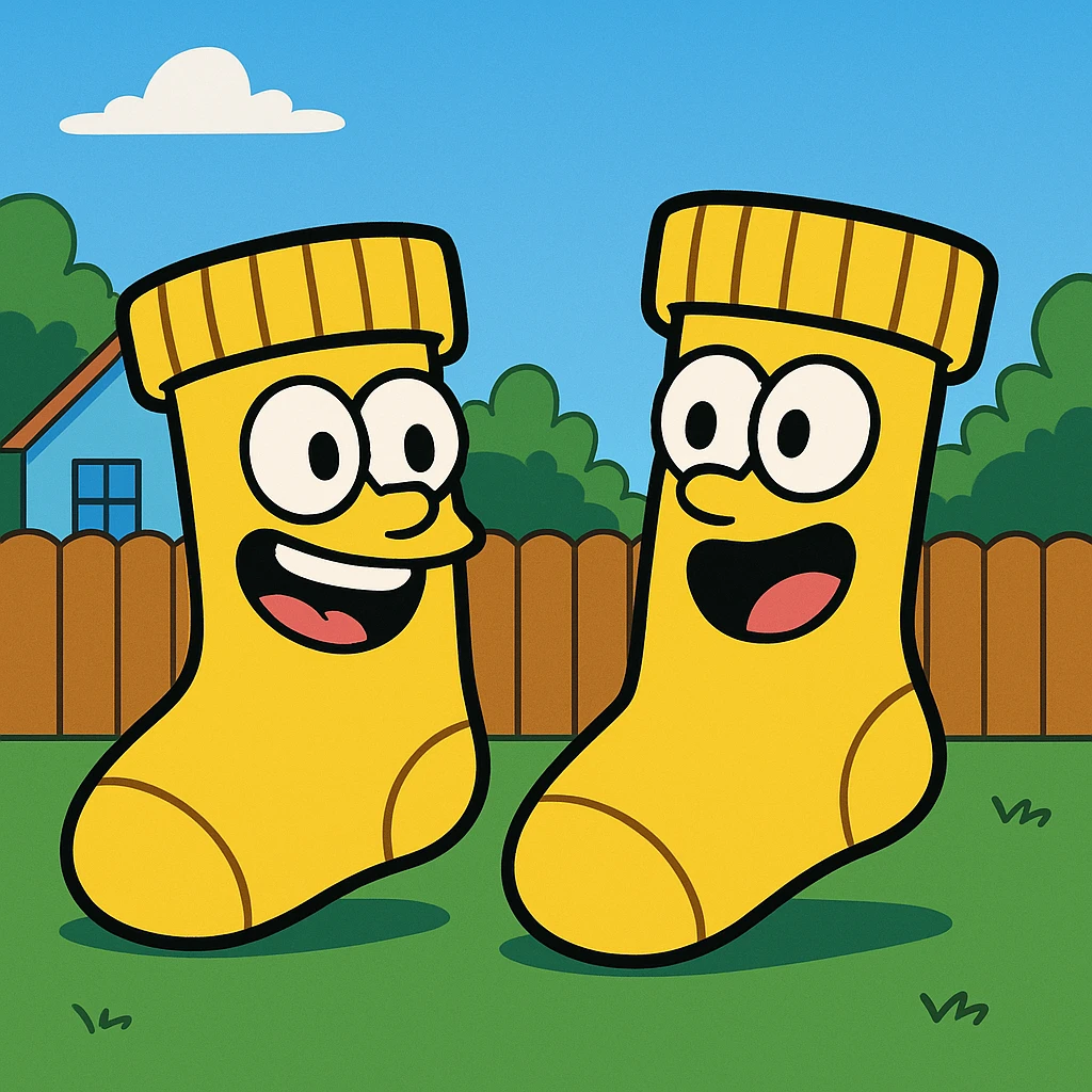 cute socks in yellow toon style emoji