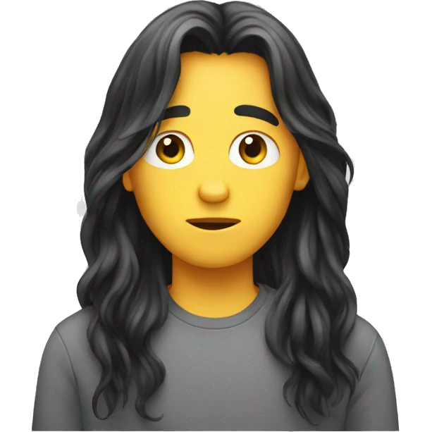 long hair boy with insecurities emoji