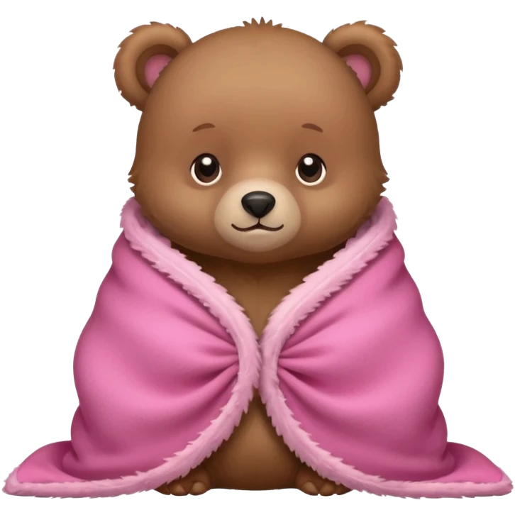 baby bear wrapped tightly in a pink blanket emoji