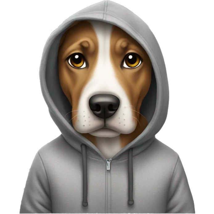Dog wearing a hoodie emoji