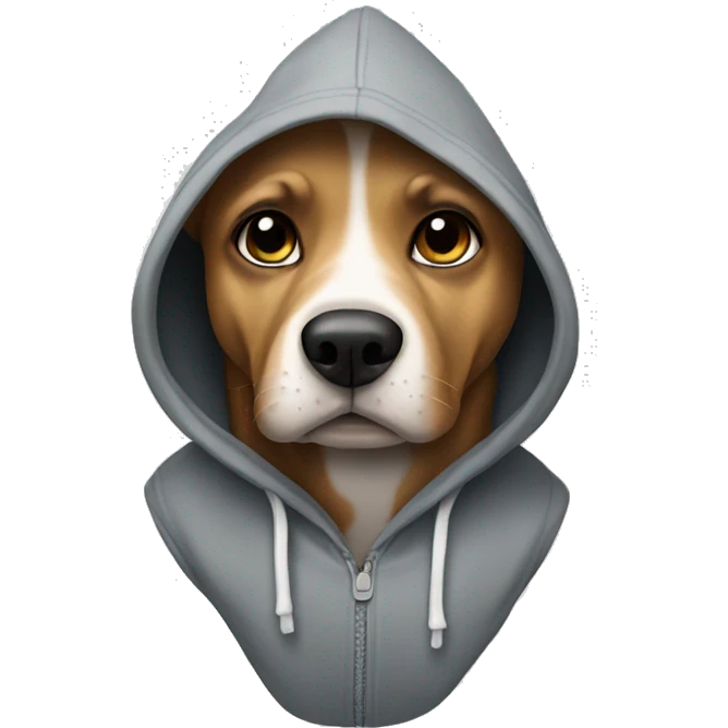 Dog wearing a hoodie emoji