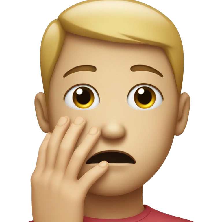 face with hand over whole sad face emoji