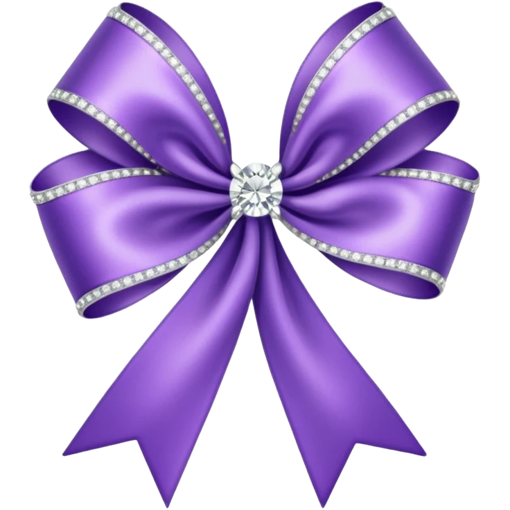 violet ribbon with diamonds emoji